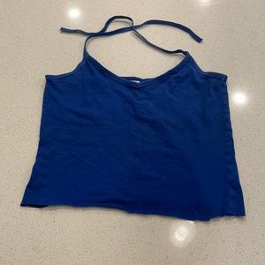 Blue cropped halter top